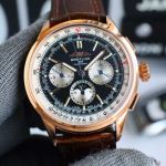 GF Factory Breitling 42MM Calfs Leather Bracelet Stable Movement Black White Watch